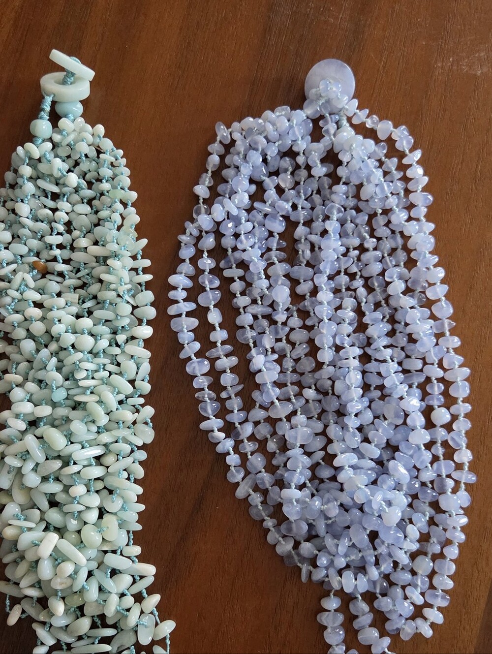 Vintage Sajen Multi-strand Tanzanite Hand-knotted, Hand Polished Necklace